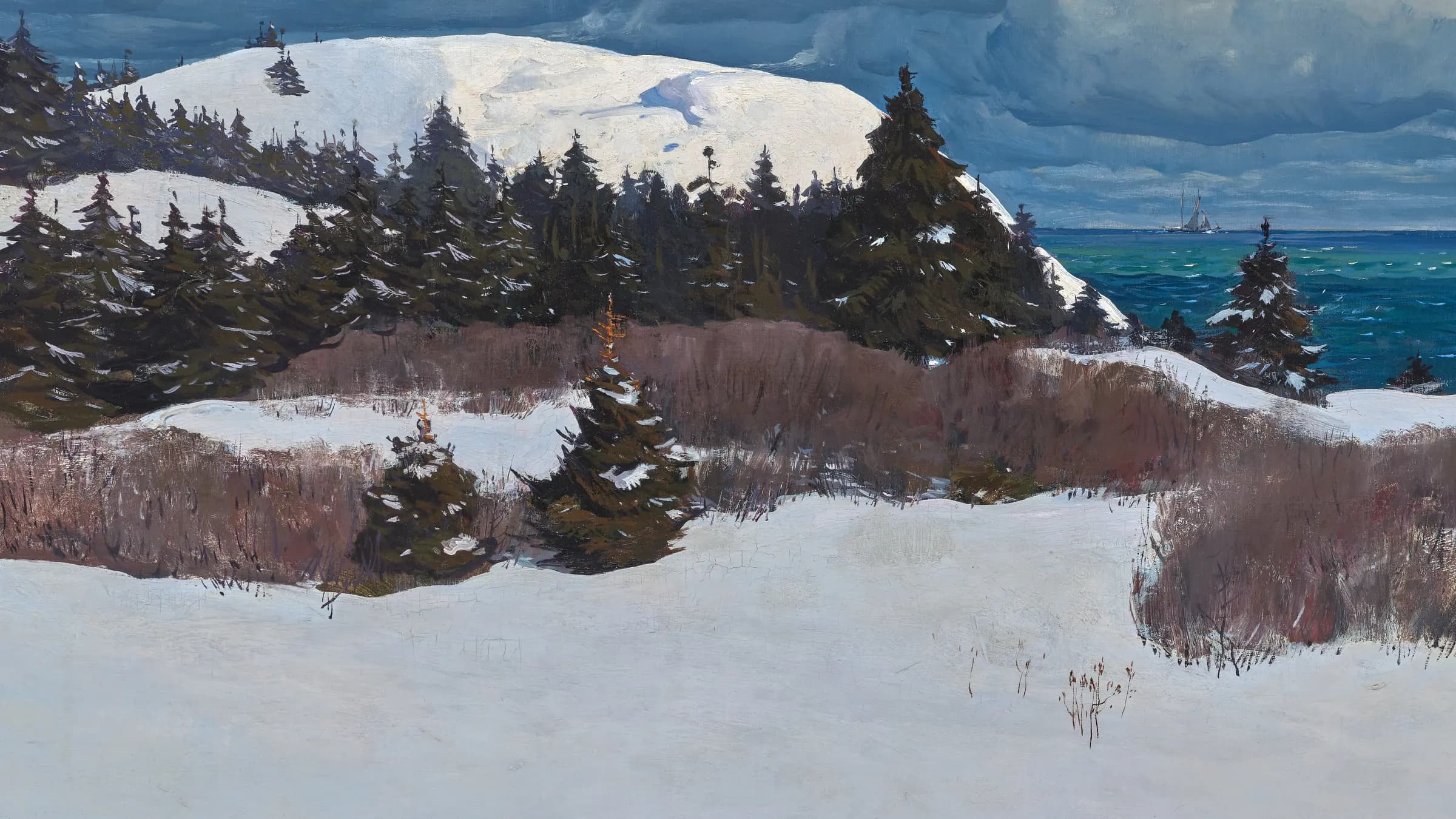 Maine Coast, landscape painting by Rockwell Kent (1907).